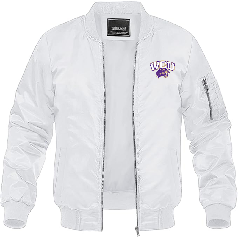 Men's Western Carolina Catamounts Lightweight Bomber Jacket Windbreaker Softshell Varsity Jacket Coat